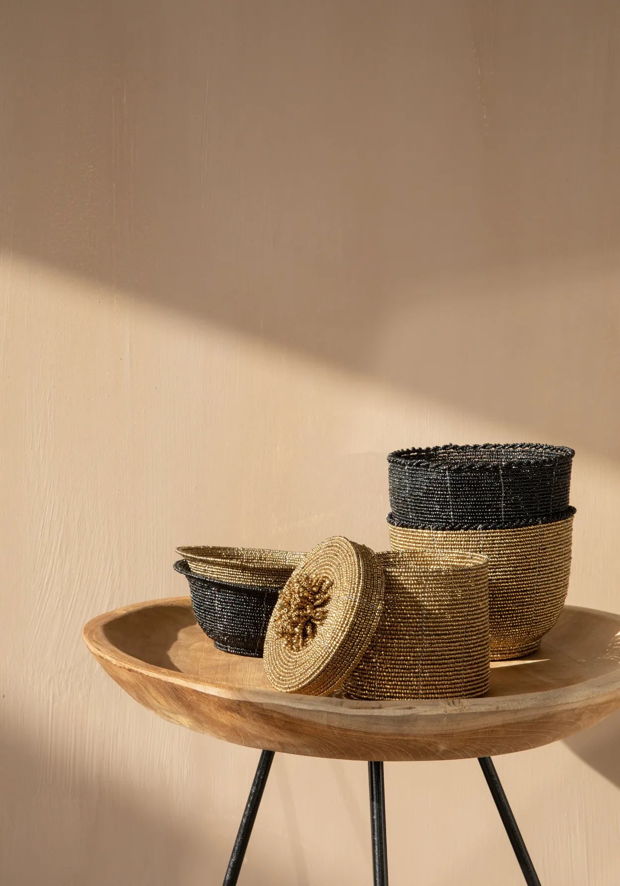 The Beaded Bowl Low - Black - S