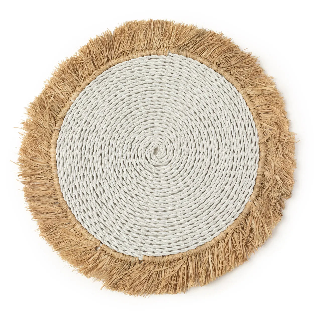 The Seagrass Raffia Placemat - White Natural_40