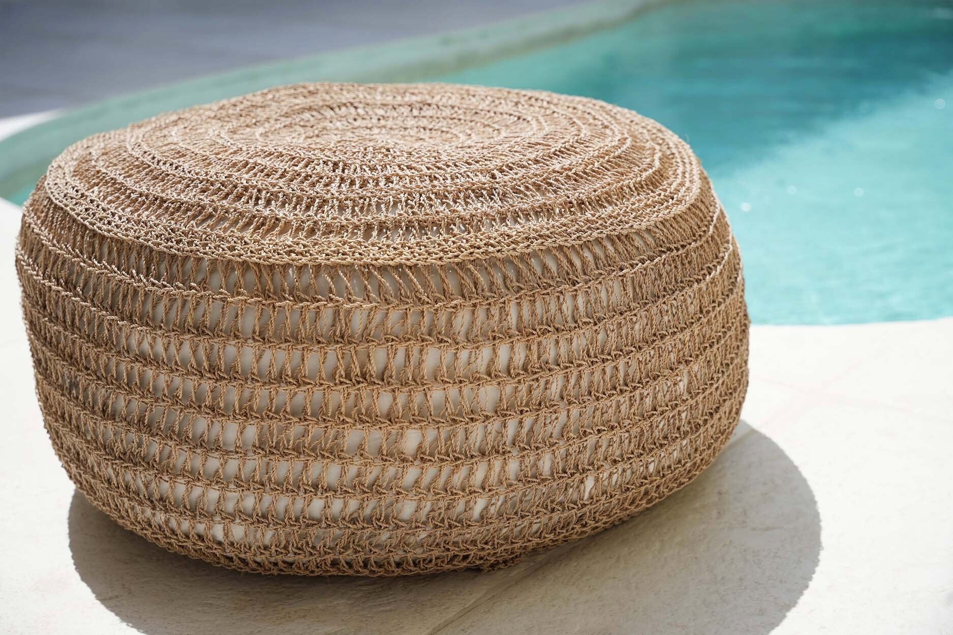 El Seagrass Pouffe - Natural - M