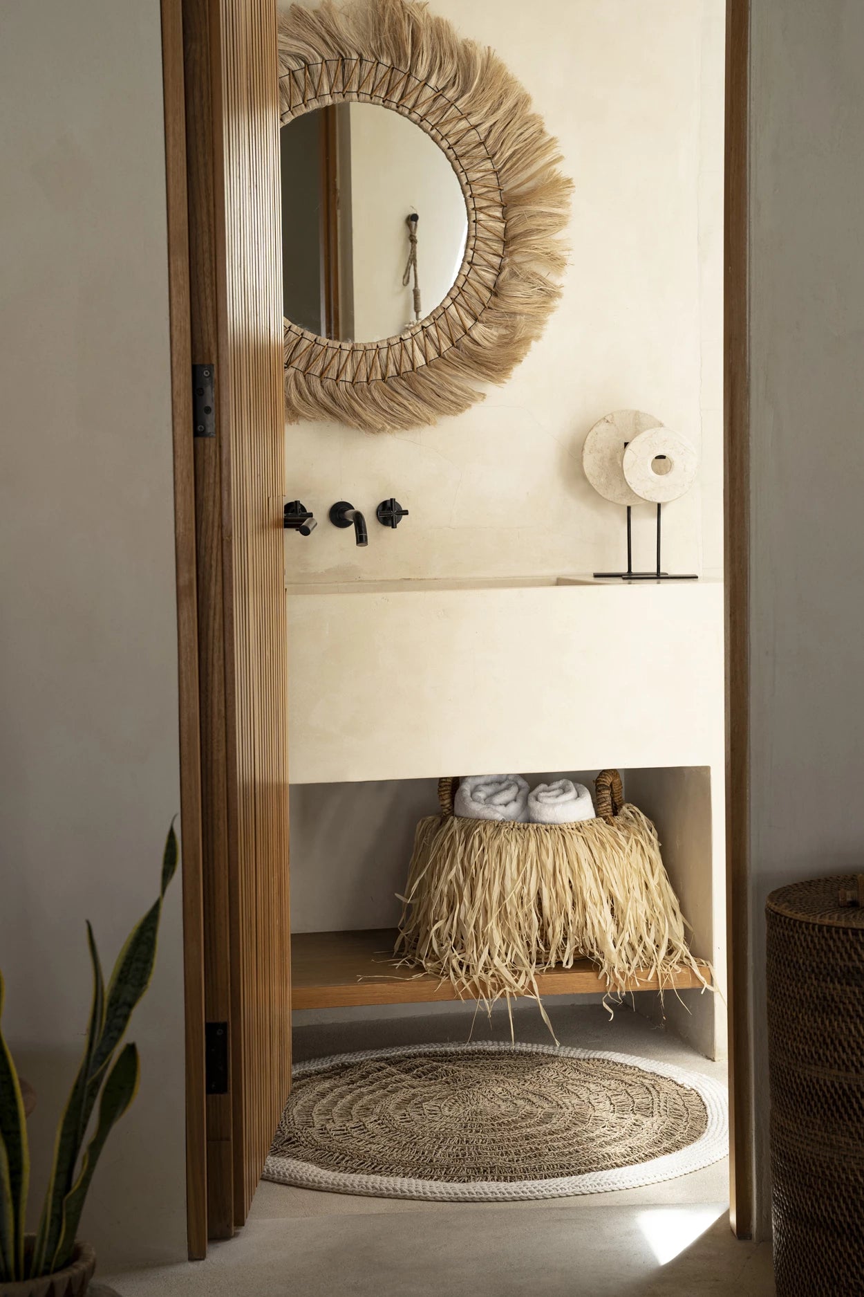 The Seagrass & Cotton Round Carpet - Natural White - 100"