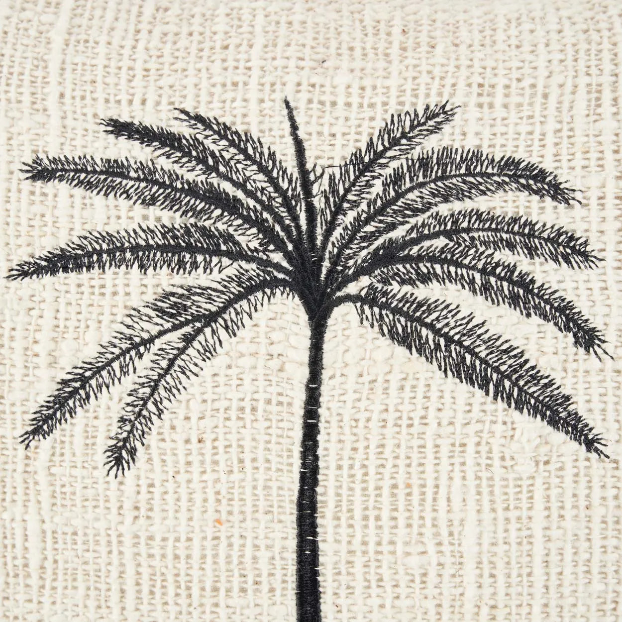 The Gili Palm Cushion Cover - Natural Black