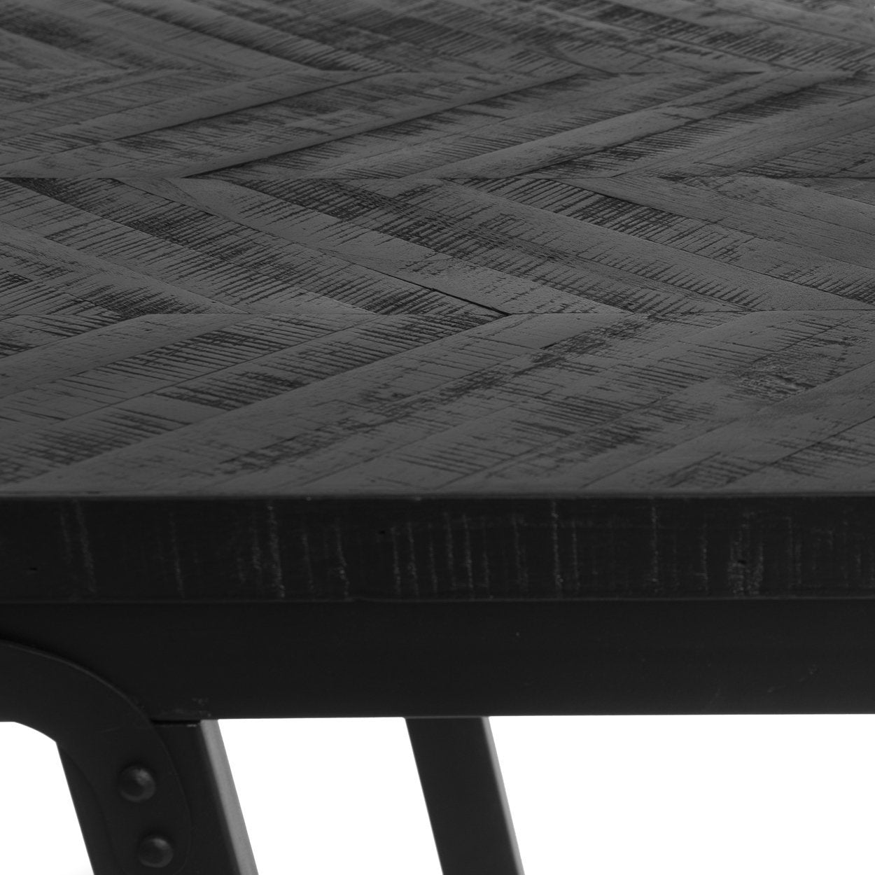 The Herringbone High Table - Black - 140cm