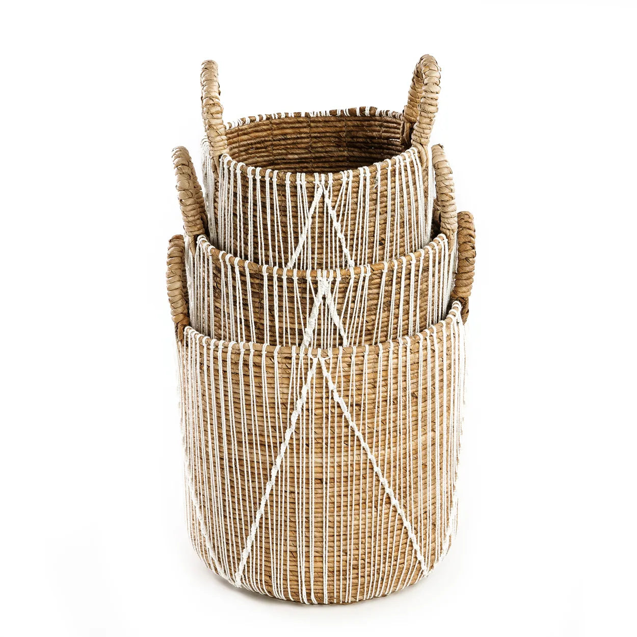 The Straight Stitched Macrame Basket - S