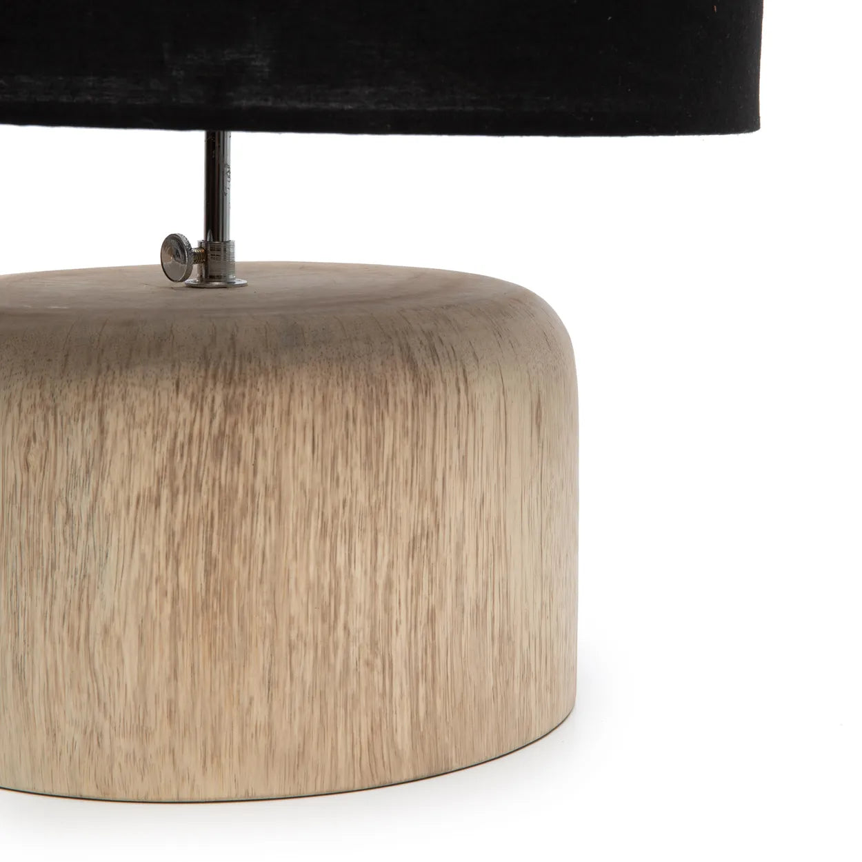 La lámpara de mesa de madera de teca - Negro natural